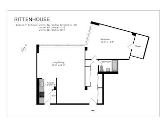 Floor Plan 1 Bedroom 1 Bathroom